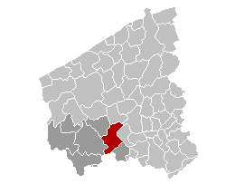 Map location of Zonnebeke, West Flanders