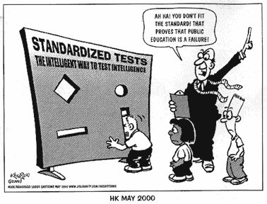 When students are measured against each other to create the standard, those who don't fit the standard are left behind.