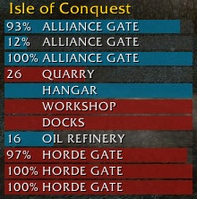 Deadly Boss Mod-Showing percentages of health for gates and cap times.