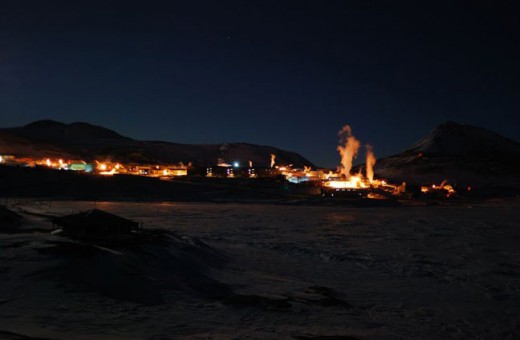 McMurdo  Station at night