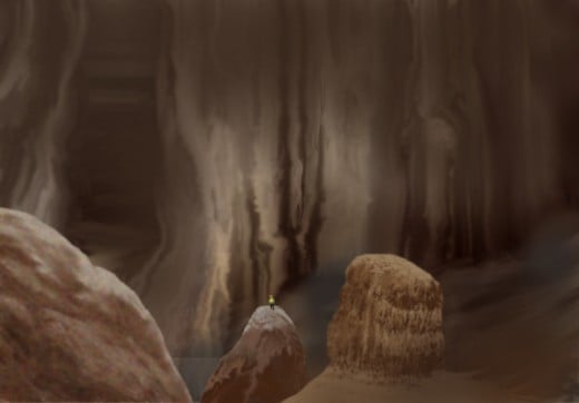 Author's painting of one section of the caves