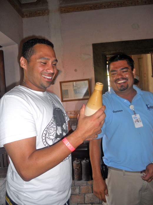 An old beer bottle - ceramic and really heavy!