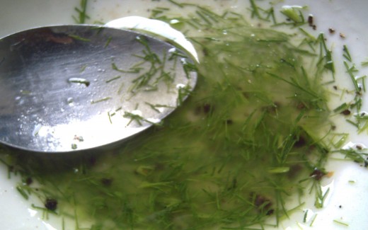 French dressing - salt/pepper/salad oil/dill weed/lemon mixture (Photo by Travel Man)