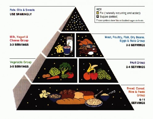 This used to be the standard, but now, they say less carbs and more fresh fruits and veggies.