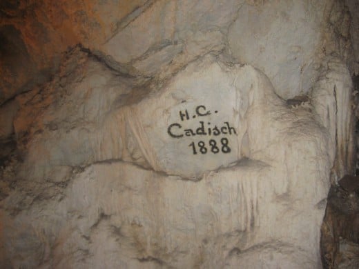 Some of the graffiti in the cave was very old, such as this piece. "H.C. Cadisch 1888".