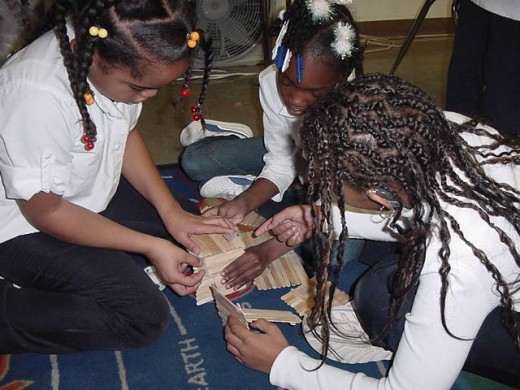 Students work together in a positive environment.