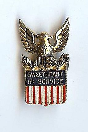Coro Patriotic Eagle Sterling Sweetheart Pin World War II era  1940s