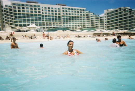 Crystal clear blue ocean at Hard Rock Hotel Cancun Mexico