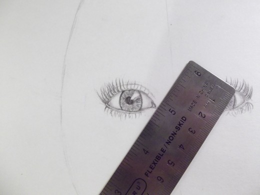 Use a straight-edge to put in angles for the structure of the eyebrow.