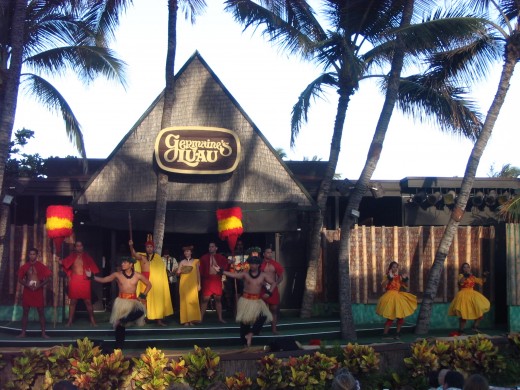 Opening show at a luau