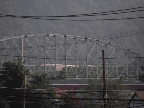 The Charleroi-Monessen bridge in its last moments.