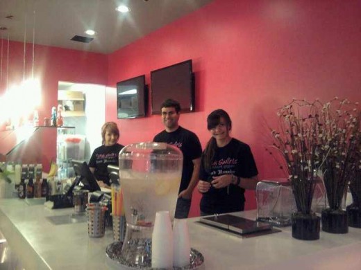 The smiling and friendly staff at the Pink Swirls Live Culture Yogurt shop located in Joplin, Missouri made this place a must visit stop!