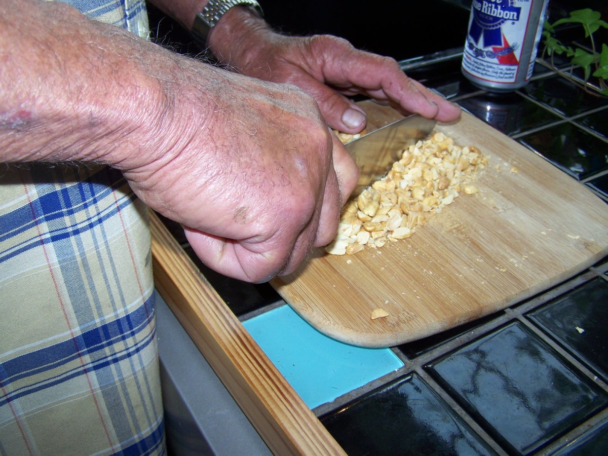 Cutting Up Nuts For Fudge