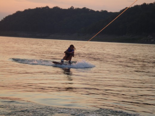 Wakeboarding-all part of the fun of a houseboat vacation.