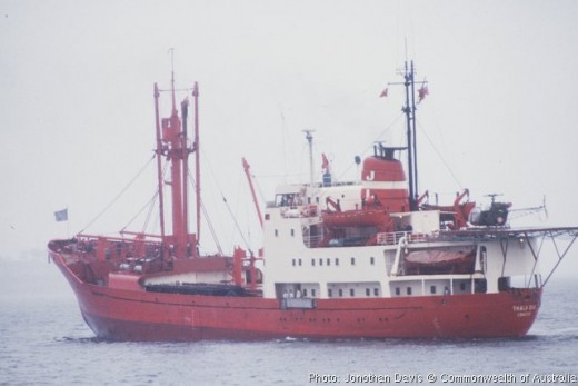 The Danish Lauretson Line's Ice-reinforced ship, Thala Dan.   Her sister, Thala Dan was just another of my experiences.
