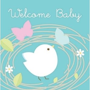 Nesting Birds "Welcome Baby" Lunch Napkins 