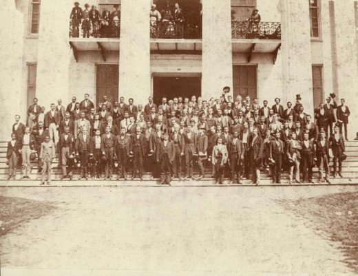 Members of the Alabama Reconstruction Legislature on the steps of the Capitol in Montgomery, Alabama