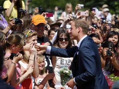 The Duke greets admirers in Slave Lake