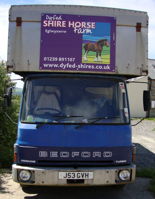 Day out: A truck at Dyfed Shire Horse Farm in Pembrokeshire, Wales