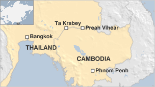 A recent conflict has made news between Thailand and Cambodia over a border dispute. Preah Vihear (translated to Tranquil temple) is at center of conflict.