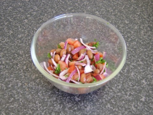 Italian style borlotti bean salad