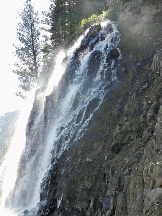 Waterfall inside East Entrance Yellowstoe