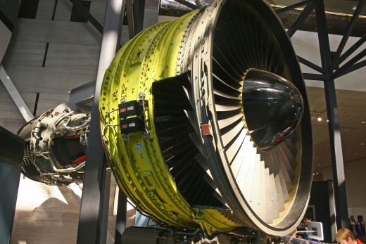 High bypass turbofan engine by GE.