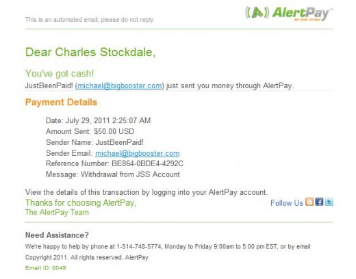 Another nice payout from JSS Tripler