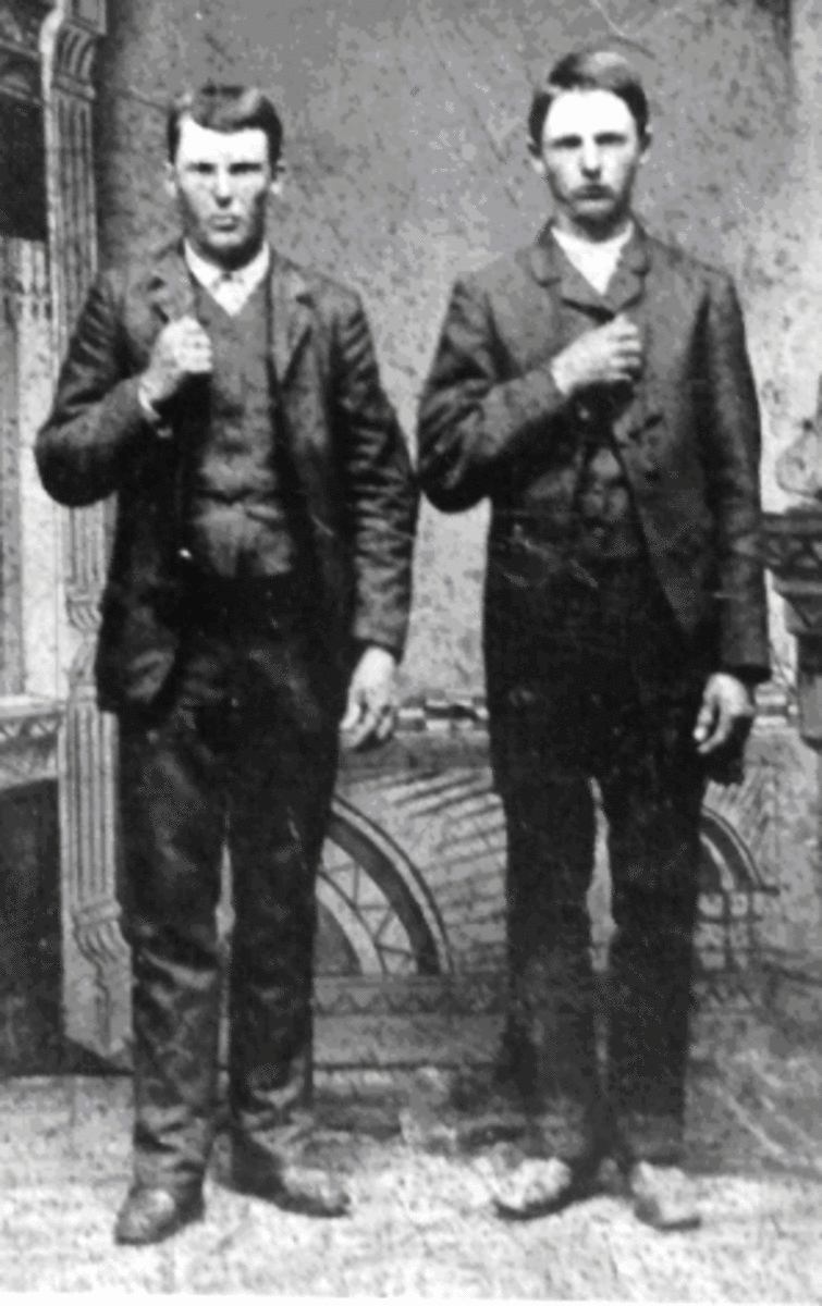 Jesse and Frank James in 1872.