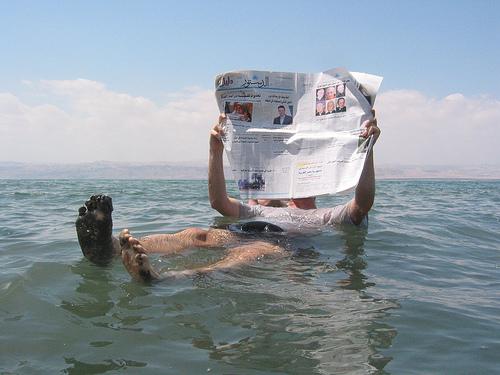 Man floating on the Dead Sea