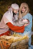 Joseph and Mary, proud parents of the Christ Child, born in a manager, but was King of King and Lord of Lords.