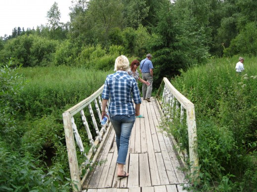 Foot Bridge on way to sacred spring in Valday District of Russia.