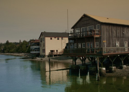 View of Coupeville waterfront from the water