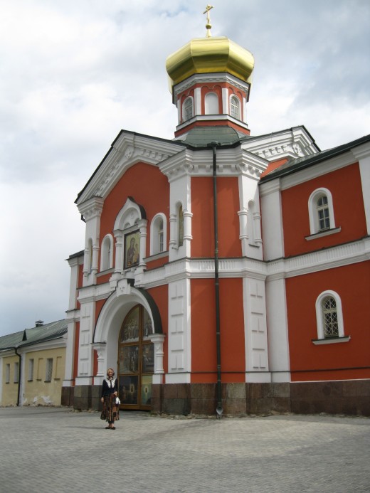 Entrance to monastery.  (Monastery in Valday District near Veliky Novgorod, Russia)