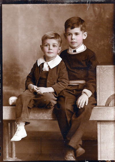 My Uncle on the left as a young boy, along with his brother, my Father!
