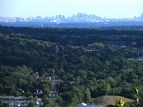 Township of Mahwah, home of closed Ford Assembly Plant; NYC in the background.