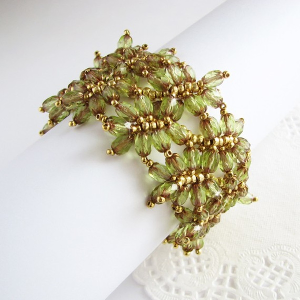 Beaded Beadwoven Leaves: Stand Alone Projects, As Components, and Cuff ...