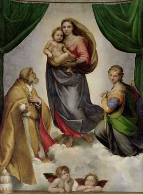 the sistine madonna by Raphael.