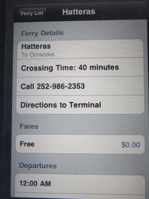 Get directions to the terminal, scheduled times, how long it takes as well as the fees. In app pop ups will also alert you to changes.