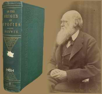 Charles Darwin and his book The Origin of the Specie