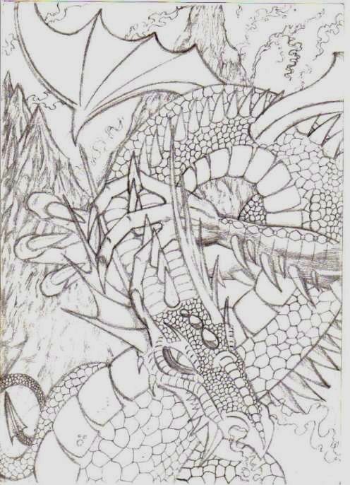 Dragon pencil art by Wayne Tully. 2011