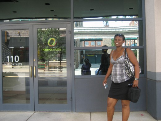 Trinitas at the entrance of Oprah's studio
