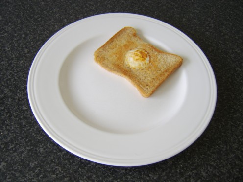 The eggy bread is plated first