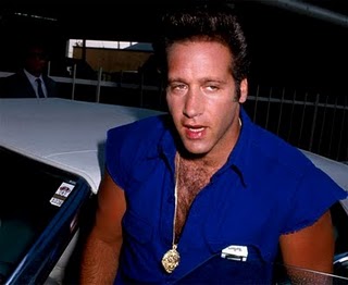 ANDREW "DICE" CLAY comedian who's mouth was so vulgar, he was banned from MTV. His constant slurring of feminists and women in general, got ol' "Dice" in trouble and out of  work.