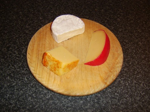 Applewood Smoked Cheddar, Camembert and Edam cheeses 