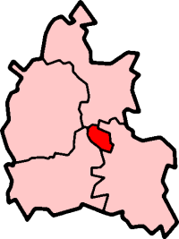 Map location of Oxford, in Oxfordshire