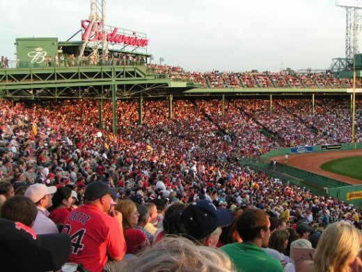 Red Sox fans at Fenway park.