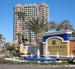 Entrance to Portofino Resort in Pensacola Beach, Florida.