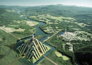 Future eco-city Ziggurat, UAE, 0 waste