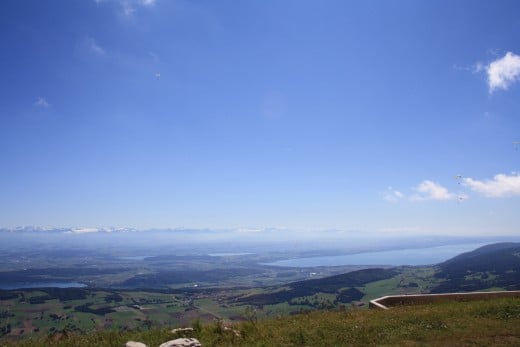 Chasseral, Switzerland - Panorama of 3 Lakes, Forest and Alp Mountains